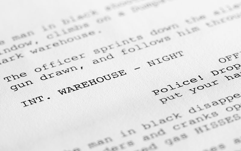 Screenplay close-up 2 (generic film text written by photographer)