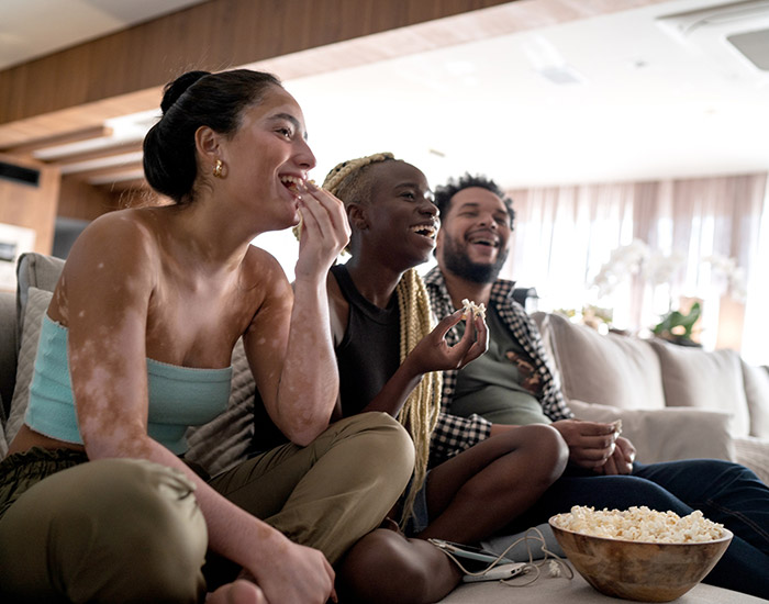 People watch expectantly as a social media contest event is livestreamed