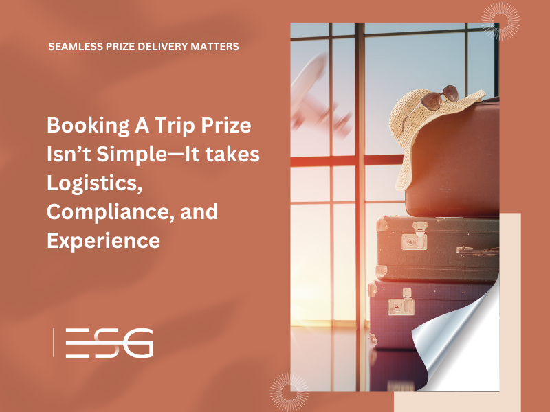 Awarding prize travel requires perfect alignment of three critical elements: Logistics (timing, availability, transfers), Compliance (matching all official rules and costs covered), and Experience (ensuring the trip is seamless and exciting for the winner).